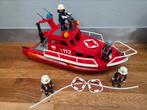 Playmobil brandweerboot met 4 brandweerpoppetjes, Ophalen of Verzenden, Gebruikt, Complete set