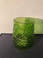 Groen windlicht of vaas - 14x10 cm, Ophalen, Nieuw, Glas, Minder dan 50 cm