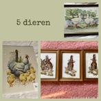 Set van 5 borduurwerken geborduurd in zijde dieren, Ophalen of Verzenden, Borduurpakket