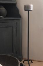 Landelijk smeedijzeren vloer kandelaar 100 cm sober sleets, Antiek en Kunst, Ophalen