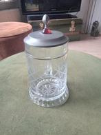 Mooie Duitse Bierpul met Deksel, Antiek en Kunst, Antiek | Glas en Kristal, Ophalen of Verzenden