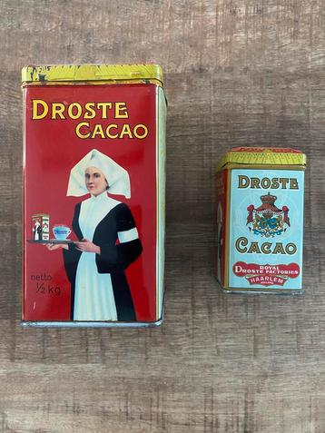 Vintage Droste Cacao Blikken - Set van 2 beschikbaar voor biedingen