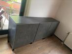 BESTÅ Opberger met deuren donkergrijs, Ophalen, 150 tot 200 cm, 25 tot 50 cm, Gebruikt