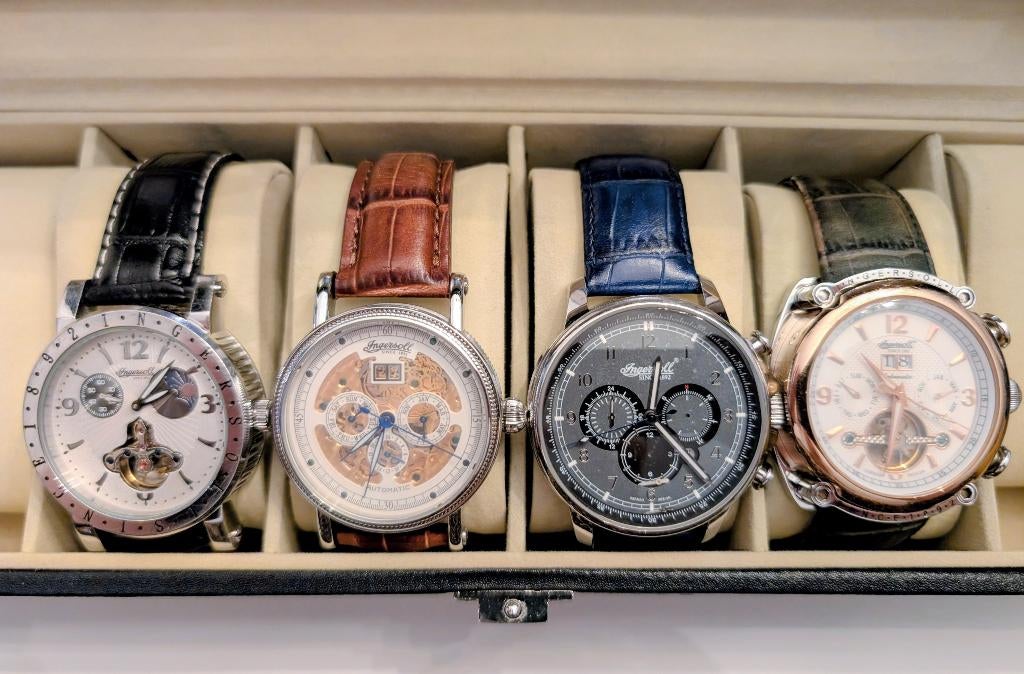 4 Ingersoll herenhorloges (te koop als set), Sieraden, Tassen en Uiterlijk, Horloges | Heren, Gebruikt, Polshorloge, Overige merken