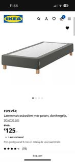 ESPEVÄR Lattenmatrasbodem met poten, donkergrijs,, Ophalen, Zo goed als nieuw, Eenpersoons, 90 cm