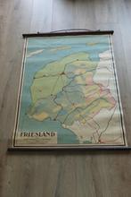 Vintage schoolplaat Friesland, Antiek en Kunst, Ophalen, Aardrijkskunde