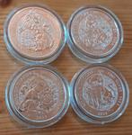 Tudor Beasts 4 x 2 oz 99,99% zilveren munten, Ophalen of Verzenden, Zilver