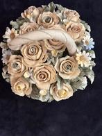Capodimonte porselein bloemstuk Italië 15 cm gesigneerd N, Antiek en Kunst, Antiek | Porselein, Ophalen of Verzenden