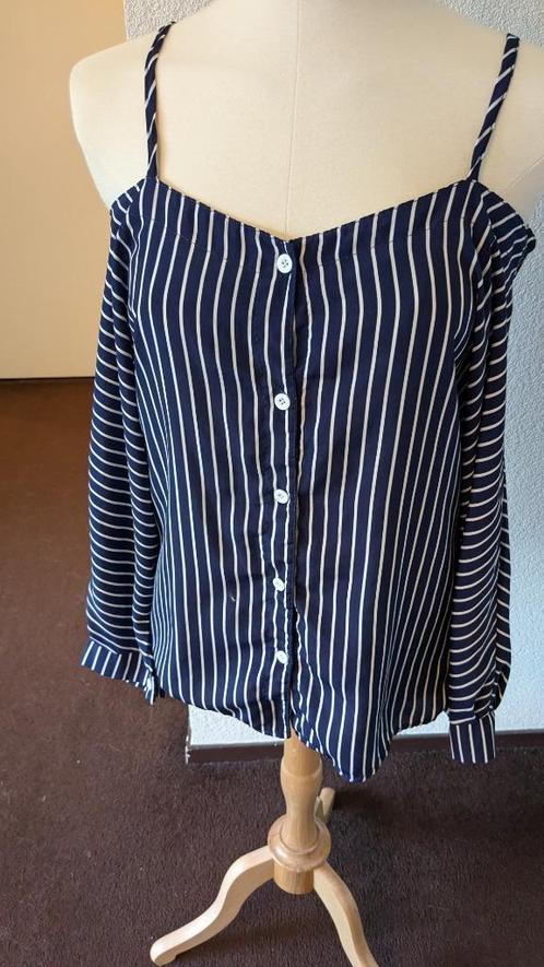 Off shoulder blouse top - Giayi - M, Kleding | Dames, Tops, Zo goed als nieuw, Maat 38/40 (M), Blauw, Lange mouw, Verzenden