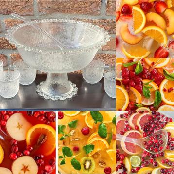 Punch sangria fruit cocktail bowl 6 pers. Italy seventies, Huis en Inrichting, Keuken | Servies, Ophalen, Overige typen, Overige stijlen