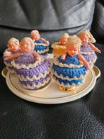 Antieke eierdopjes (6 stuks) op schaal., Antiek en Kunst, Ophalen of Verzenden