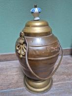 Antieke koperen doofpot met porceleine delfsblauwe knop, Ophalen of Verzenden