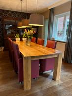 Degelijke Eiken Eettafel 2.85 m, Ophalen, Gebruikt, 100 tot 150 cm, Eikenhout