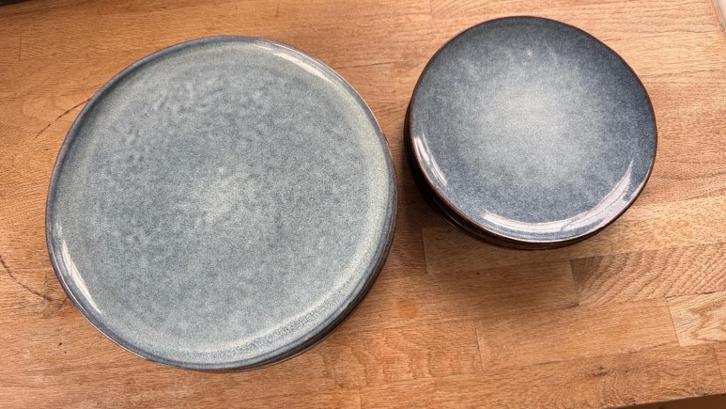 Blauw Servies | 6x bord 26.5cm | 4x bord 21cm | 2x schaal 23, Huis en Inrichting, Keuken | Servies, Zo goed als nieuw, Bord(en)
