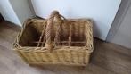 rieten wijnmand drank mand voor 8 flessen brocante echt oud, Ophalen, Gebruikt, Mand, Riet
