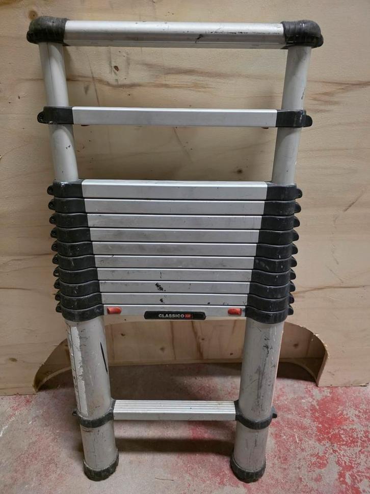 Telesteps Classic 3,8m Ladder - Inschuifbaar, Doe-het-zelf en Verbouw, Ladders en Trappen, Gebruikt, Ladder, 4 meter of meer, Opvouwbaar of Inschuifbaar