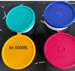 Set van 4 vintage Tupperware bakjes met gekleurde deksels., Ophalen of Verzenden, Zo goed als nieuw, Bak of Kom