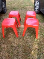 Vier retro kunststof krukken, rood, Flair, Verzamelen, Retro, Ophalen of Verzenden, Huis en Inrichting