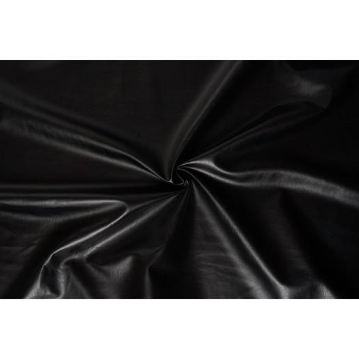 # Zwart Leather look stof. leer look, leder look., Hobby en Vrije tijd, Stoffen en Lappen, Zo goed als nieuw, Katoen, 120 cm of meer