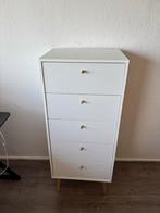 Chest of 5 drawers white Bodo 50x39x120, Huis en Inrichting, Kasten | Ladekasten, Minder dan 50 cm, 5 laden of meer, 100 tot 150 cm