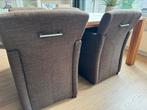 4 verrijdbare eetkamerstoelen (Bruin), Ophalen, Gebruikt, Modern, 4 tot 6 stoelen