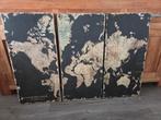 Drieluik Wereldkaart - Wanddecoratie, Ophalen, Zo goed als nieuw