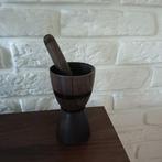 Mooie Afrikaanse houten vijzel met stamper, Ophalen of Verzenden