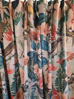 1 set veloursachtig gebloemde gordijnen 2x125 br 175 hoog, Ophalen of Verzenden, 200 cm of meer, 200 cm of meer