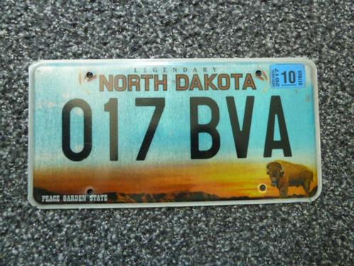Kentekenplaat licenseplate North Dakota Bison USA, Verzamelen, Automerken, Motoren en Formule 1, Gebruikt, Auto's, Verzenden