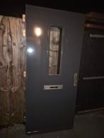 Hardhouten buitendeur. 92.5x211.5cm.  Dubbelglas., Ophalen, Gebruikt, 80 tot 100 cm, Buitendeur