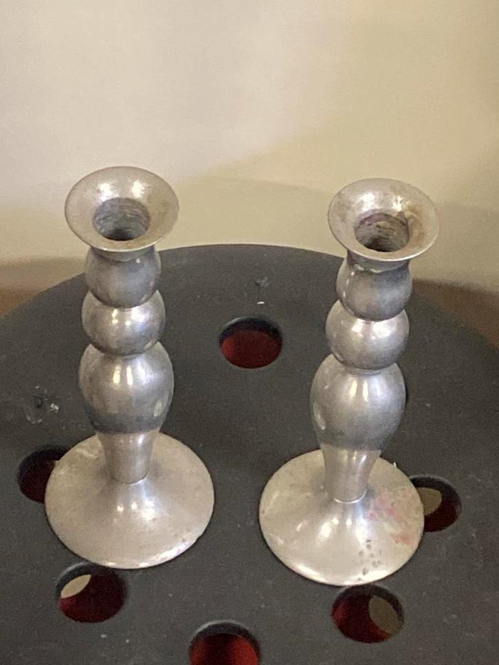 Vintage Zilveren Kandelaars - Set van 2, Antiek en Kunst, Antiek | Kandelaars, Zilver, Ophalen of Verzenden