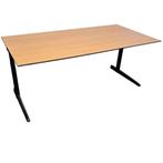 Ahrend 500 L-poot Bureau Zwart Beuken B180xD90, Ophalen of Verzenden, In hoogte verstelbaar, Gebruikt, Bureau