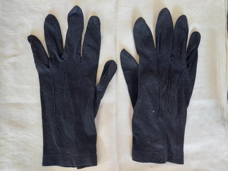 Zwarte katoenen handschoenen, Kleding | Dames, Mutsen, Sjaals en Handschoenen, Zo goed als nieuw, Handschoenen, Ophalen of Verzenden
