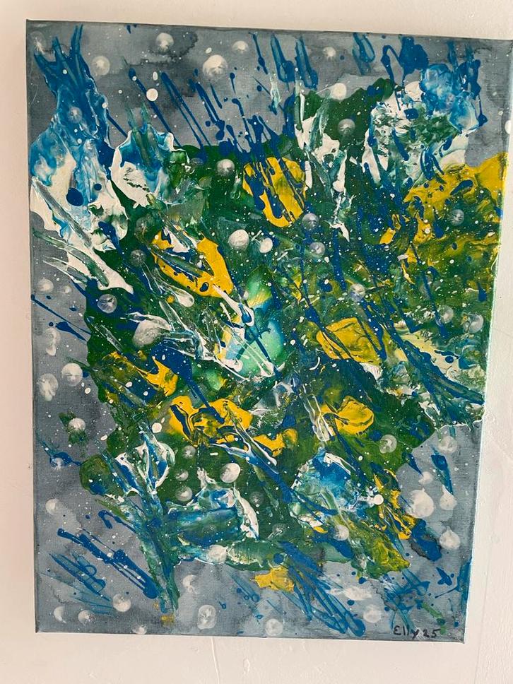 Heelal - Abstract schilderij op canvas, Antiek en Kunst, Kunst | Schilderijen | Abstract, Ophalen of Verzenden