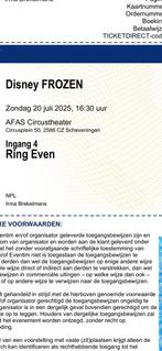 Frozen musical zondagmiddag 20 juli 16:30 uur, Tickets en Kaartjes, Theater | Musical, Twee personen, Juli