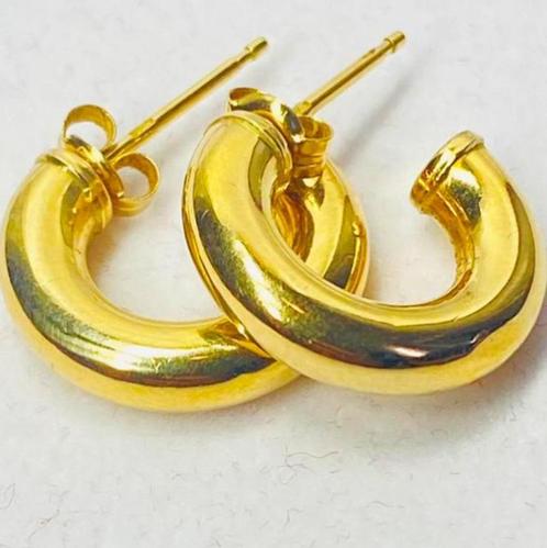 Gouden oorbellen - 14 karaat, Sieraden, Tassen en Uiterlijk, Oorbellen, Zo goed als nieuw, Goud, Geel, Ophalen of Verzenden