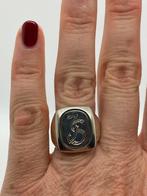 Z435 Prachtige zilveren zegelring JS (verstelbaar), Sieraden, Tassen en Uiterlijk, Antieke sieraden, Ophalen of Verzenden, Zilver