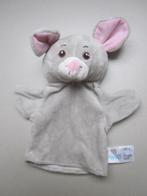Handpuppet rms lichtgrijze muis pluche handpop poppenkastpop, Ophalen of Verzenden, Nieuw, Overige typen