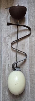 Unieke Plafondlamp Struisvogelei, Ophalen of Verzenden, Gebruikt, Metaal