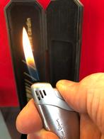 PIER CARDING mooie piezo aansteker in mat zilver en zwart, Verzenden, Zo goed als nieuw, Aansteker