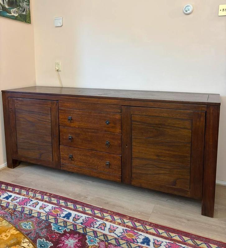 Prachtig massief houten dressoir/tv meubel, Huis en Inrichting, Kasten | Dressoirs, Zo goed als nieuw, 150 tot 200 cm, 25 tot 50 cm