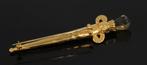 Schotland gouden dirk dolk broche citrien jaspis antiek, Verzenden, Goud, Broche, Met edelsteen