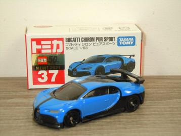 Bugatti Chiron Pur Sport - Tomica 37 - 1:63 - Blauw beschikbaar voor biedingen