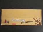 Verkade : Reclame kaart voor Verkade Chocolade Letters., Verzamelen, Blikken, Ophalen of Verzenden, Gebruikt, Overige, Verkade