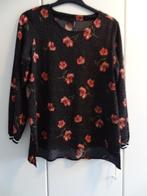 Top / blouse zwart met roze/rode bloemen Vero Moda - mt  XL, Maat 42/44 (L), Ophalen of Verzenden, Zo goed als nieuw, Zwart