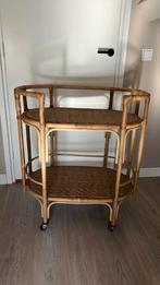 Vintage rotan trolley wagen, Ophalen, 50 tot 100 cm, Zo goed als nieuw, 25 tot 50 cm