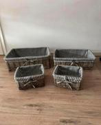 Rieten manden set, 4 stuks, Mand, Ophalen of Verzenden, Zo goed als nieuw, Riet