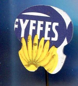 FYFFES bananen blik misdruk speldje ( L_066a ), Verzamelen, Speldjes, Pins en Buttons, Zo goed als nieuw, Speldje of Pin, Merk