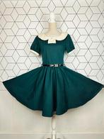 Mooie Lady Vintage Jurk Donkergroen (UK8), Kleding | Dames, Jurken, Groen, Knielengte, Ophalen of Verzenden, Zo goed als nieuw