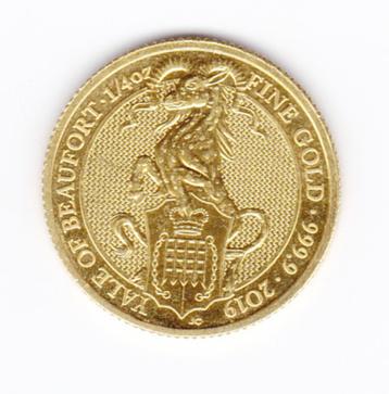1/4 ounce Goud "Yale of Beaufort" Queen's beasts beschikbaar voor biedingen